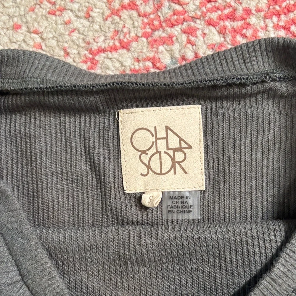 Chaser Gray Ribbed Off-Shoulder Top - Picture 3 of 4